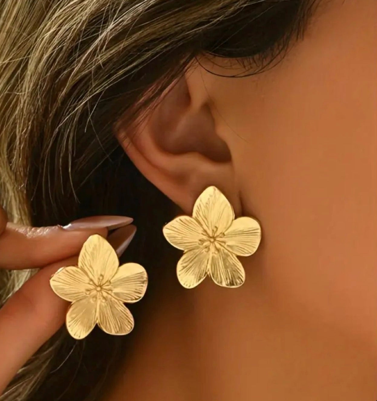 Auskarai ‘Flower Gold L’
