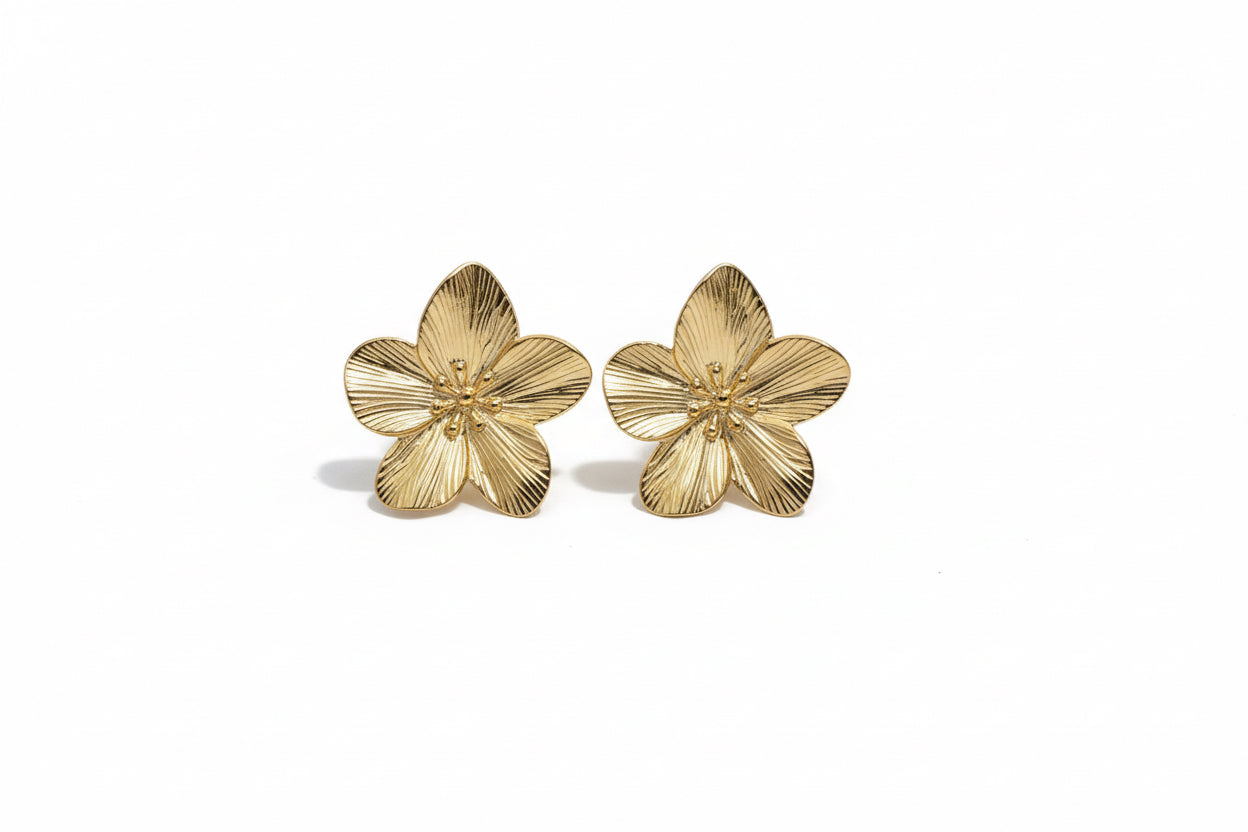 Auskarai ‘Flowers Gold M’